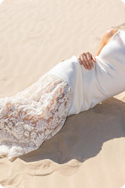 Lace Contrast Mock Neck Knit Dress