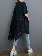 Hollow Solid Long Blouse
