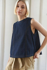 Tie-Back Denim Top