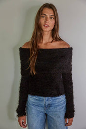 Foldover Off The Shoulder Pullover Top