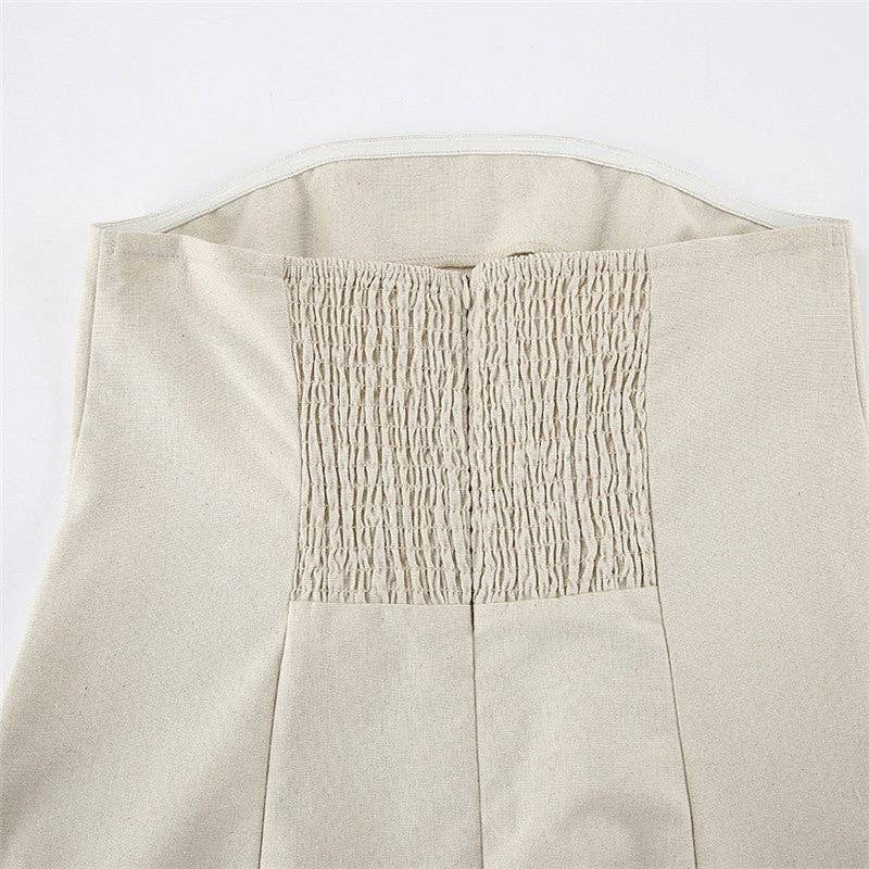 Strapless Linen Maxi Dress