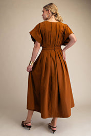 Wine Me Pleated Midi Dress