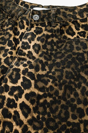 Leopard Print Straight Leg Jeans