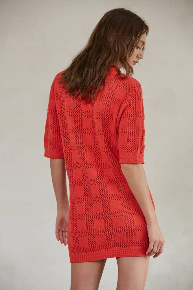 Knit Cotton Sweater Cardigan Mini Dress