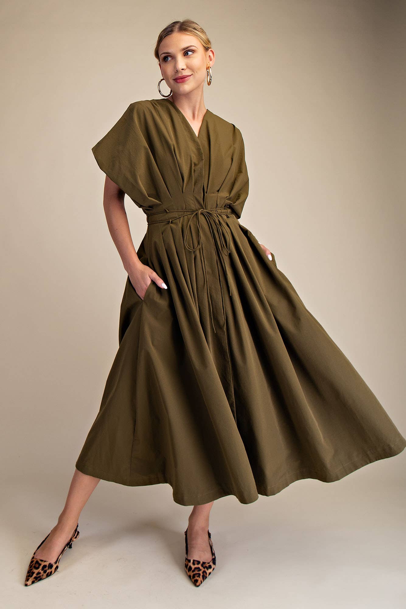 Wine Me Pleated Midi Dress