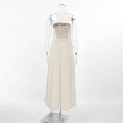 Strapless Linen Maxi Dress