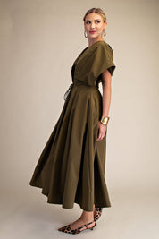 Wine Me Pleated Midi Dress