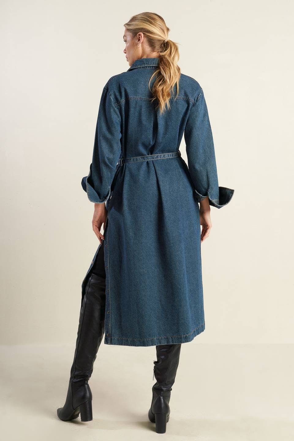 Denim Trench Coat Dress
