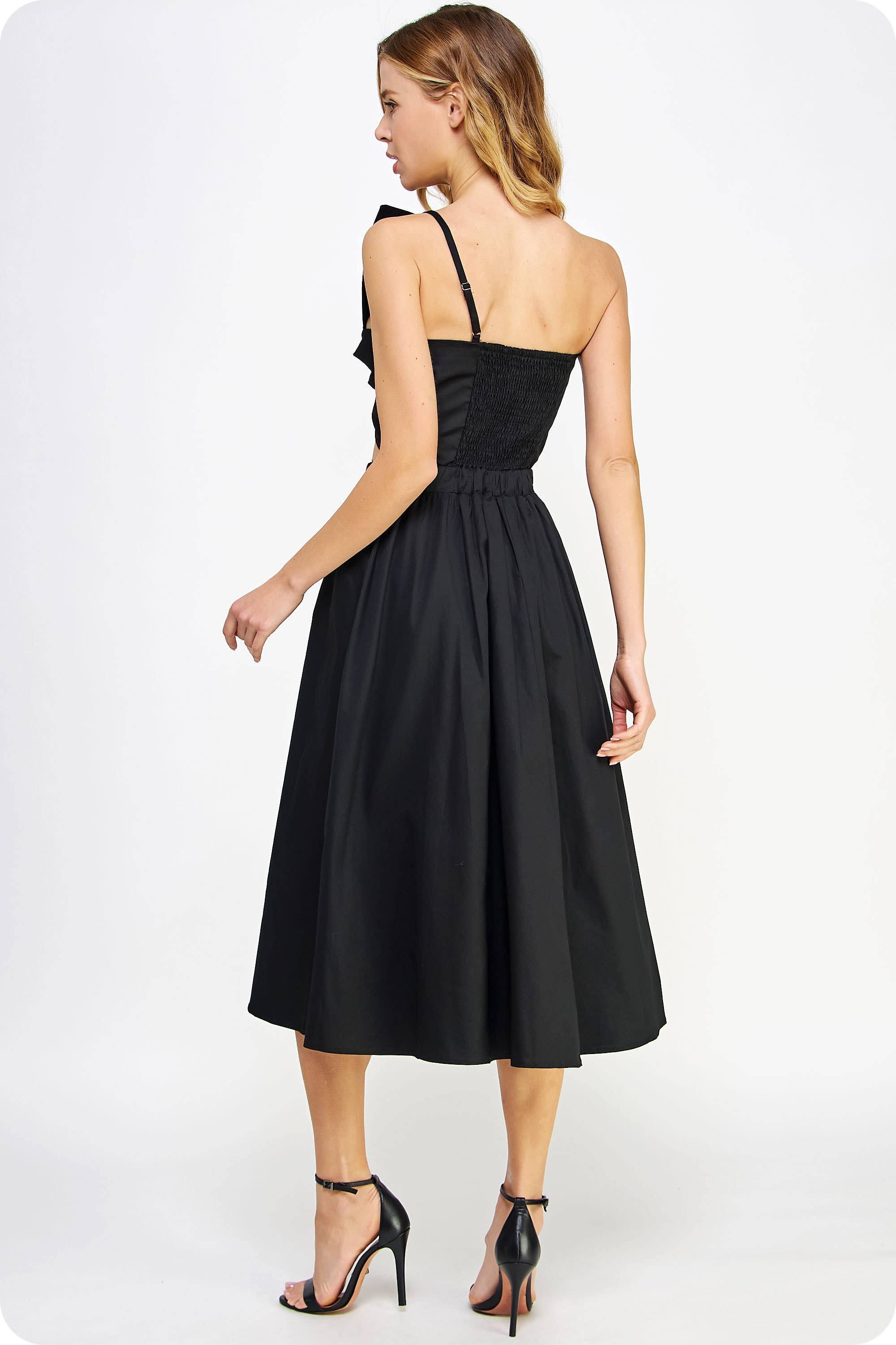 Knotted Flower Bow Midi Dress