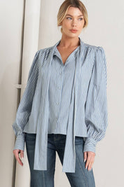 A striped woven top - FT1759B