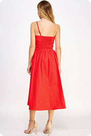 Knotted Flower Bow Midi Dress