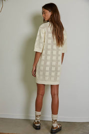 Knit Cotton Sweater Cardigan Mini Dress