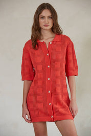 Knit Cotton Sweater Cardigan Mini Dress