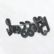 Rhinestone Pave BLESSED Pin Brooch