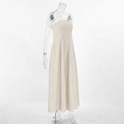 Strapless Linen Maxi Dress