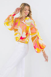 Carissa Retro Print Top