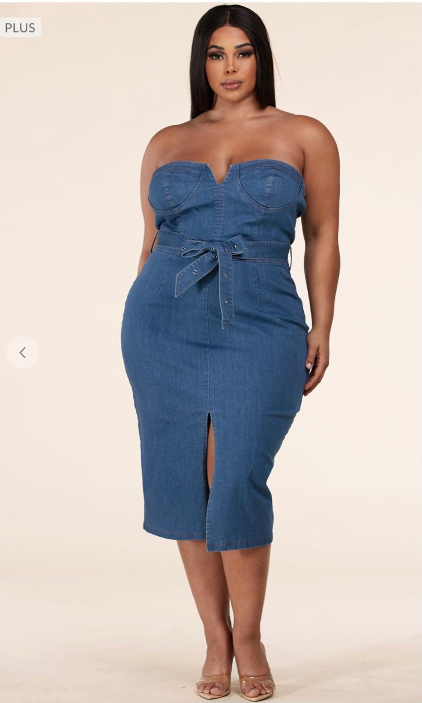 Don’t Wait Up Denim Dress