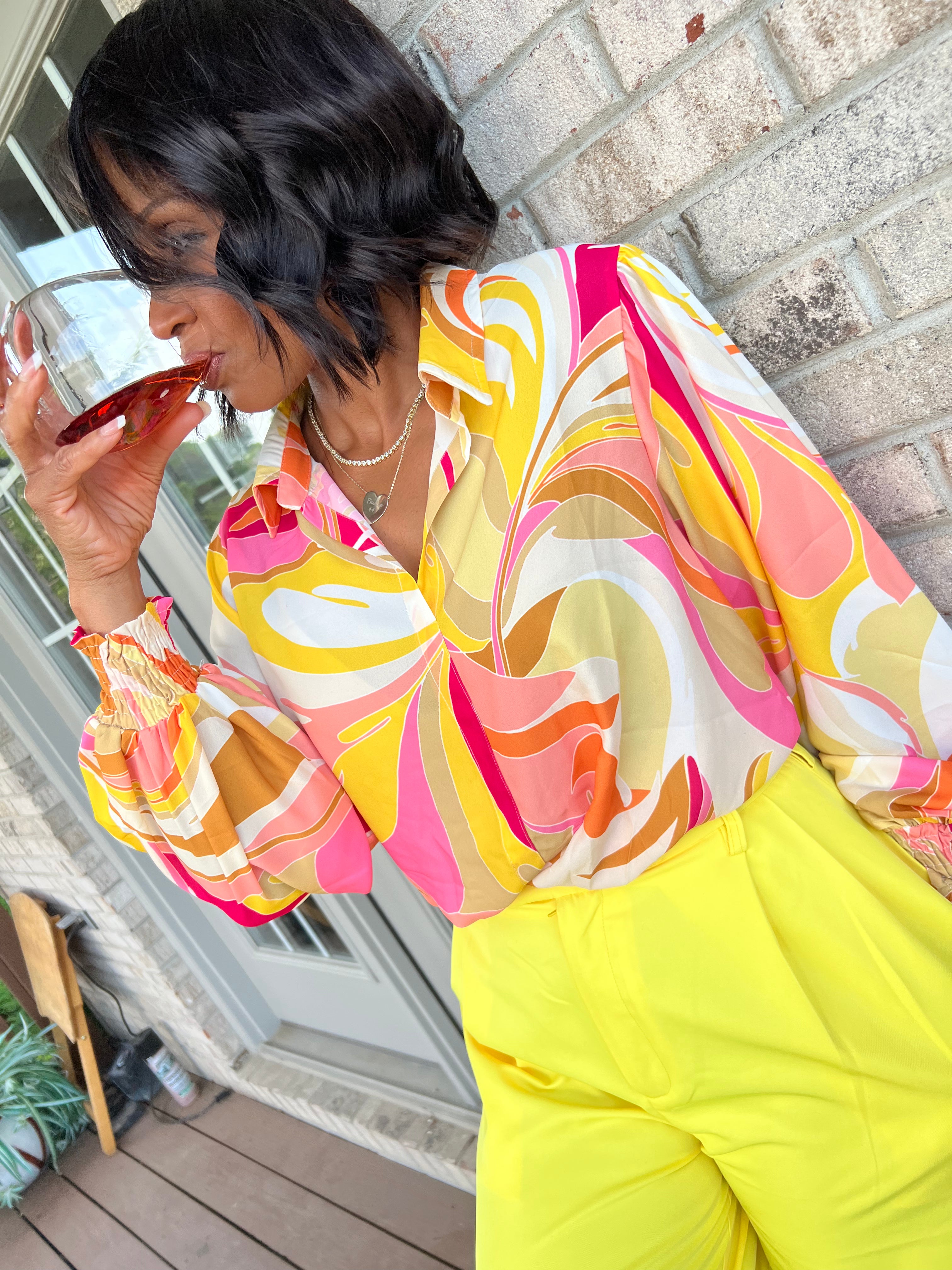 Carissa Retro Print Top