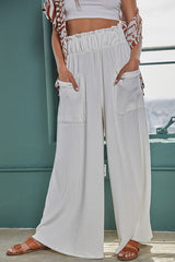 Her Wide Leg White Pants