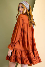 Spice Satin Ruffle Dress
