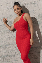 One Shoulder Bodycon Sweater Dress