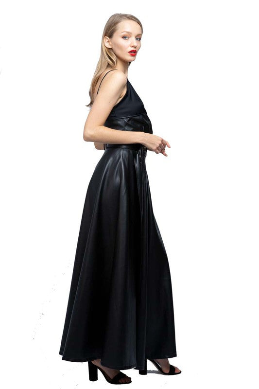 Lux Black Leather Skirt