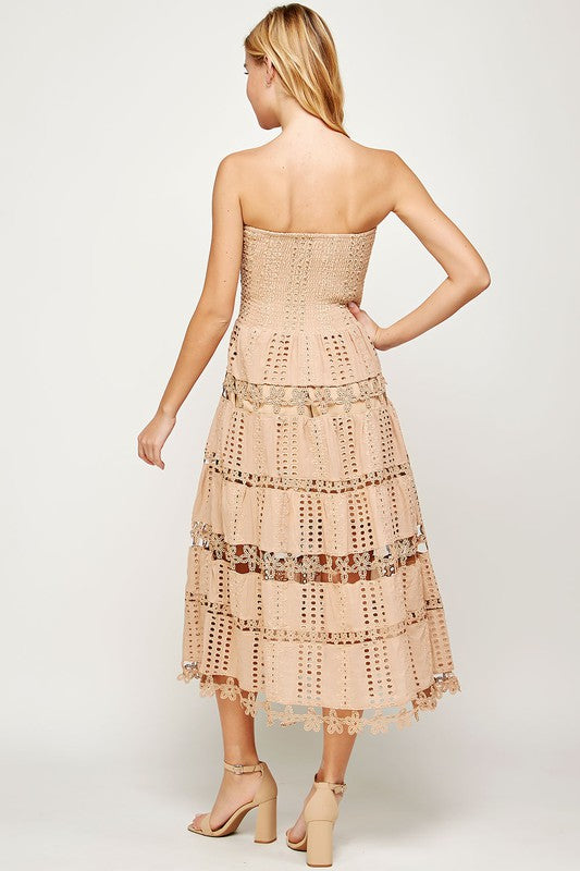 Eyelet Lace Tube Dress