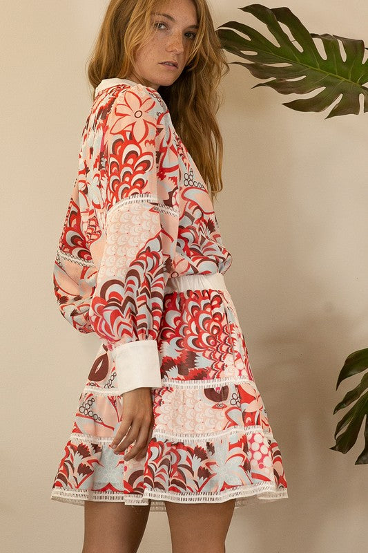 Posh Print Skirt Set