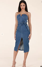 Don’t Wait Up Denim Dress