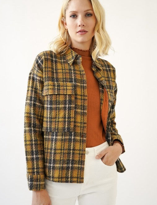 sophisticated mixed mustard tweed jacket