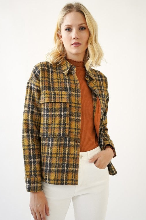 sophisticated mixed mustard tweed jacket