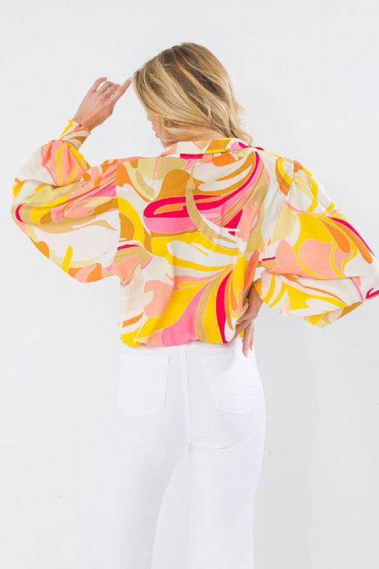 Carissa Retro Print Top