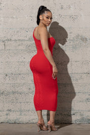 One Shoulder Bodycon Sweater Dress