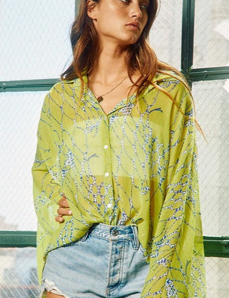 Chic, Top, Button Up Top