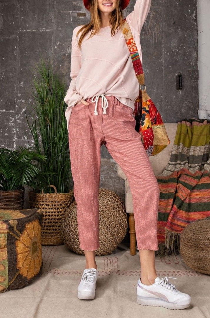 Candy Girl Striped Linen Pants
