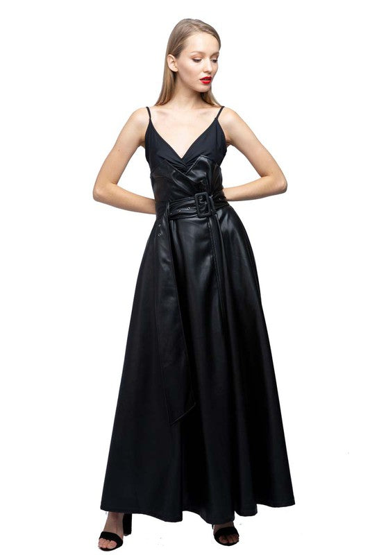 Lux Black Leather Skirt